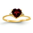 thumbnail image 1 of Primal Gold 14 Karat Yellow Gold 6mm Heart Garnet and AAA Diamond Ring, 1 of 4