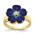 thumbnail image 1 of Primal Gold 14 Karat Yellow Gold 6mm Heart Sapphire and Diamond Ring, 1 of 4