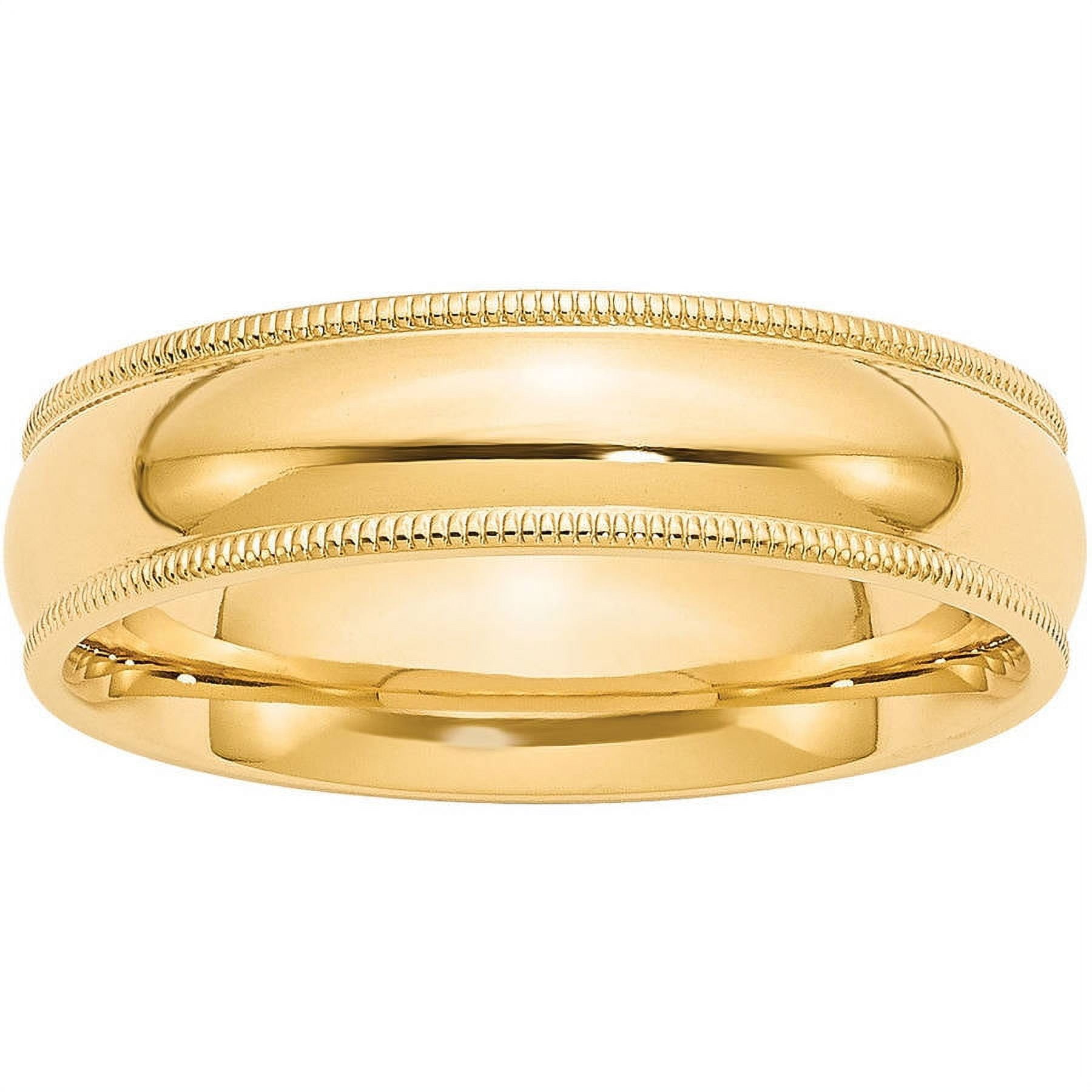 Primal Gold 14 Karat Yellow Gold 6mm Milgrain Comfort Wedding Band Size Primal Gold 14 Karat Yellow Gold 6mm Milgrain Comfort Wedding Band Size