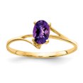 thumbnail image 1 of Primal Gold 14 Karat Yellow Gold 6x4mm Oval Amethyst Checker Ring, 1 of 4