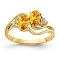 thumbnail image 1 of Primal Gold 14 Karat Yellow Gold 6x4mm Oval Citrine and AA Diamond Ring, 1 of 3