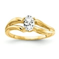 thumbnail image 1 of Primal Gold 14 Karat Yellow Gold 6x4mm Oval Cubic Zirconia Ring, 1 of 4