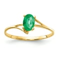 thumbnail image 1 of Primal Gold 14 Karat Yellow Gold 6x4mm Oval Emerald Ring, 1 of 4