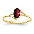 thumbnail image 1 of Primal Gold 14 Karat Yellow Gold 6x4mm Oval Garnet Checker Ring, 1 of 4