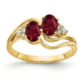 thumbnail image 1 of Primal Gold 14 Karat Yellow Gold 6x4mm Oval Lab Created Ruby and AAA Diamond Ring, 1 of 4