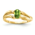 thumbnail image 1 of Primal Gold 14 Karat Yellow Gold 6x4mm Oval Peridot Checkerboard Ring, 1 of 4