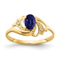 thumbnail image 1 of Primal Gold 14 Karat Yellow Gold 6x4mm Oval Sapphire and Diamond Ring, 1 of 4