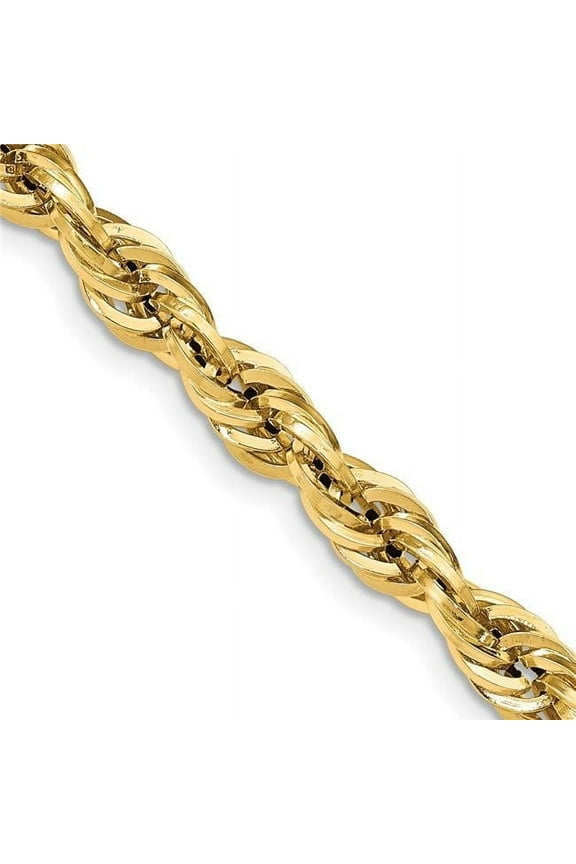 14 Karat Yellow Gold 7.0mm Semi-solid Rope Chain