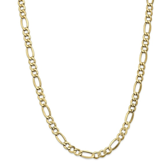Primal Gold 14 Karat Yellow Gold 7.3mm Semi-Solid Figaro Chain