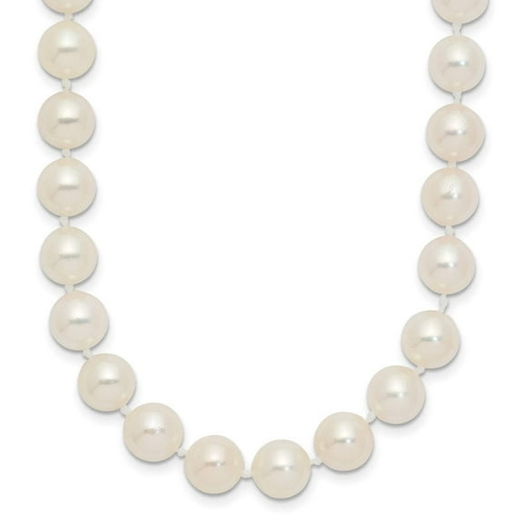 Primal Gold 14 Karat Yellow Gold 7-8mm Round White Saltwater Akoya Cultured Pearl Necklace