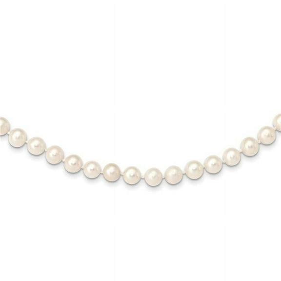 Primal Gold 14 Karat Yellow Gold 7-8mm White Near Round Freshwater Cultured Pearl Necklace