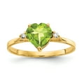 thumbnail image 1 of Primal Gold 14 Karat Yellow Gold 7mm Heart Peridot and Diamond Ring, 1 of 4