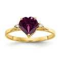thumbnail image 1 of Primal Gold 14 Karat Yellow Gold 7mm Heart Rhodolite Garnet and Diamond Ring, 1 of 4