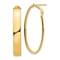 thumbnail image 1 of Primal Gold 14 Karat Yellow Gold 7mm Omega Back Oval Hoop Earrings, 1 of 4