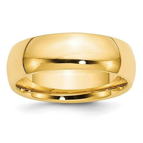Primal Gold 14 Karat Yellow Gold 7mm Standard Comfort Fit Wedding Band Size 5