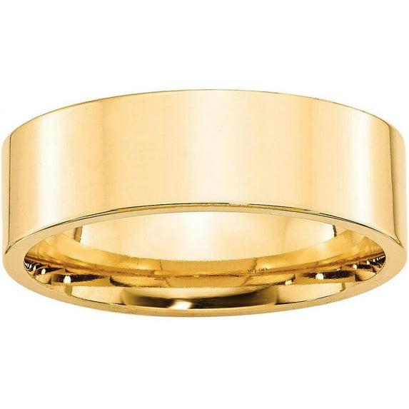 Primal Gold 14 Karat Yellow Gold 7mm Standard Flat Comfort Fit Band Size 4