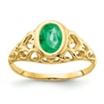 thumbnail image 1 of Primal Gold 14 Karat Yellow Gold 7x5mm Oval Emerald Ring, 1 of 4