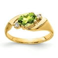 thumbnail image 1 of Primal Gold 14 Karat Yellow Gold 7x5mm Oval Peridot Checker and VS Diamond Ring, 1 of 4
