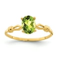 thumbnail image 1 of Primal Gold 14 Karat Yellow Gold 7x5mm Oval Peridot Ring, 1 of 4