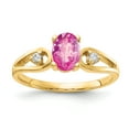 thumbnail image 1 of Primal Gold 14 Karat Yellow Gold 7x5mm Oval Pink Sapphire and AA Diamond Ring, 1 of 4
