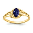 thumbnail image 1 of Primal Gold 14 Karat Yellow Gold 7x5mm Oval Sapphire Ring, 1 of 4