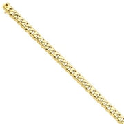 JEWELRYWEB 14k Yellow Gold Solid Polished 8.75mm Hand Rounded Curb Chain Bracelet 8 Inch Lobster Claw Jewelry Gifts for Women