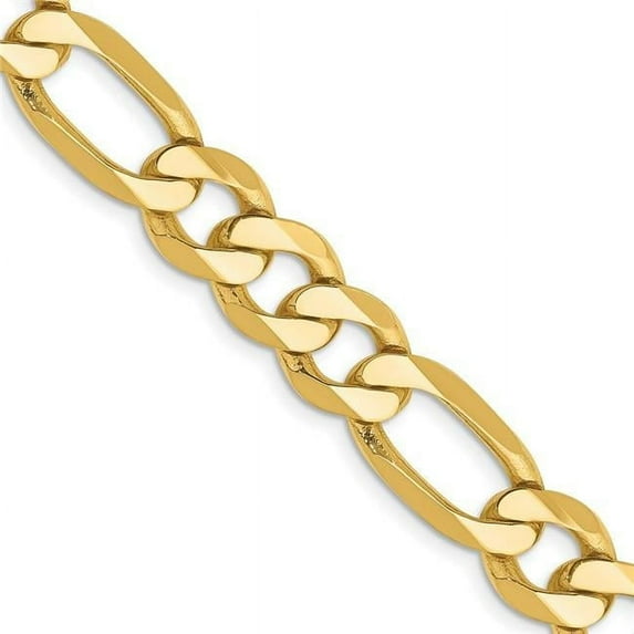 Primal Gold 14 Karat Yellow Gold 8.75mm Flat Figaro Chain