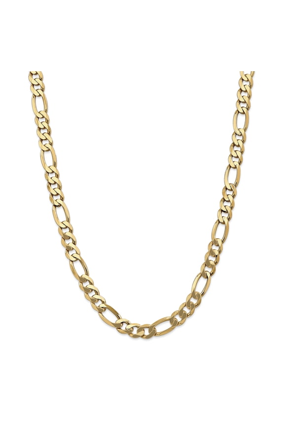 14 Karat Yellow Gold 8.75mm Flat Figaro Chain