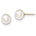thumbnail image 1 of Primal Gold 14 Karat Yellow Gold 8-9mm White Round Freshwater Cultured Pearl Stud Earrings, 1 of 4