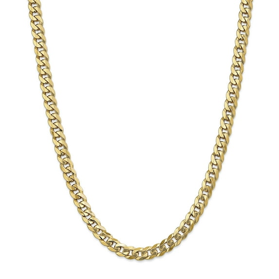 Primal Gold 14 Karat Yellow Gold 8mm Flat Beveled Curb Chain