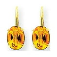 thumbnail image 1 of Primal Gold 14 Karat Yellow Gold 8x6mm Oval Citrine Leverback Earrings, 1 of 4