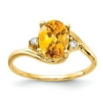 thumbnail image 1 of Primal Gold 14 Karat Yellow Gold 8x6mm Oval Citrine and AA Diamond Ring, 1 of 3