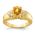 thumbnail image 1 of Primal Gold 14 Karat Yellow Gold 8x6mm Oval Citrine and Diamond Ring, 1 of 3
