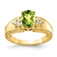 thumbnail image 1 of Primal Gold 14 Karat Yellow Gold 8x6mm Oval Peridot and Diamond Ring, 1 of 4