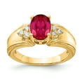 thumbnail image 1 of Primal Gold 14 Karat Yellow Gold 8x6mm Oval Ruby and Diamond Ring, 1 of 4