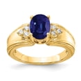 thumbnail image 1 of Primal Gold 14 Karat Yellow Gold 8x6mm Oval Sapphire and Diamond Ring, 1 of 4