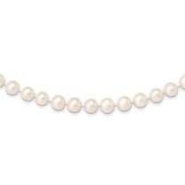 Primal Gold 14 Karat Yellow Gold 9-10mm White Near Round Freshwater Cultured Pearl Necklace