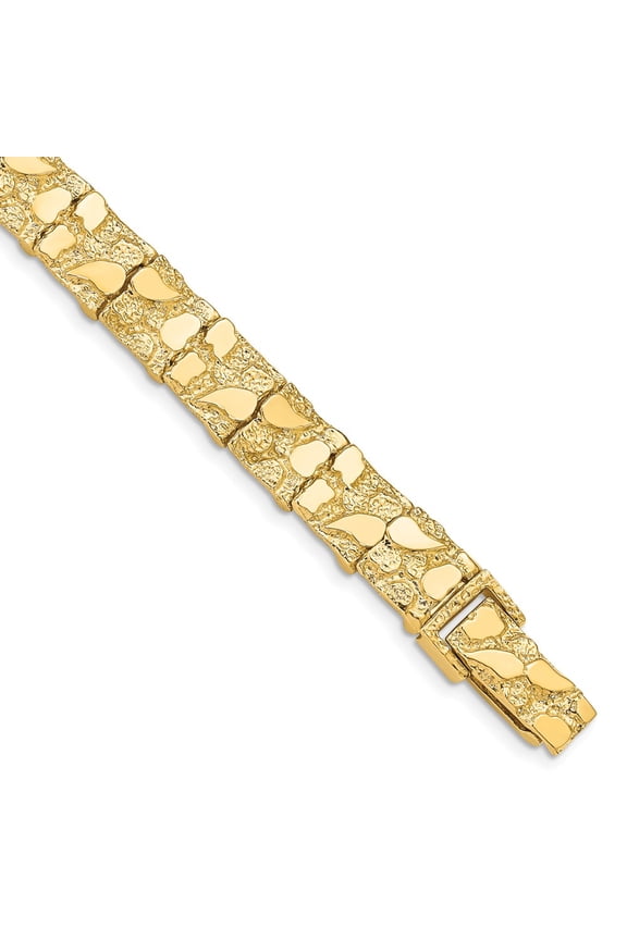14 Karat Yellow Gold 9.50mm Nugget Bracelet