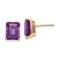 thumbnail image 1 of Primal Gold 14 Karat Yellow Gold 9x7mm Emerald Cut Amethyst Earrings, 1 of 4