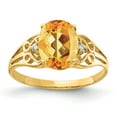 thumbnail image 1 of Primal Gold 14 Karat Yellow Gold 9x7mm Oval Citrine and A Diamond Ring, 1 of 7