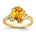 thumbnail image 1 of Primal Gold 14 Karat Yellow Gold 9x7mm Oval Citrine and AAA Diamond Ring, 1 of 3