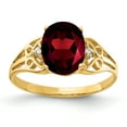 thumbnail image 1 of Primal Gold 14 Karat Yellow Gold 9x7mm Oval Garnet and VS Diamond Ring, 1 of 4