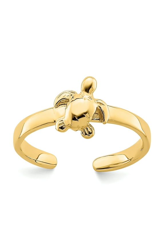 14 Karat Yellow Gold Adjustable Sea Turtle Toe Ring