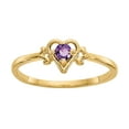 thumbnail image 1 of Primal Gold 14 Karat Yellow Gold Amethyst Birthstone Heart Ring, 1 of 6
