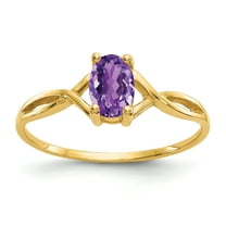Primal Gold 14 Karat Yellow Gold Amethyst Birthstone Ring