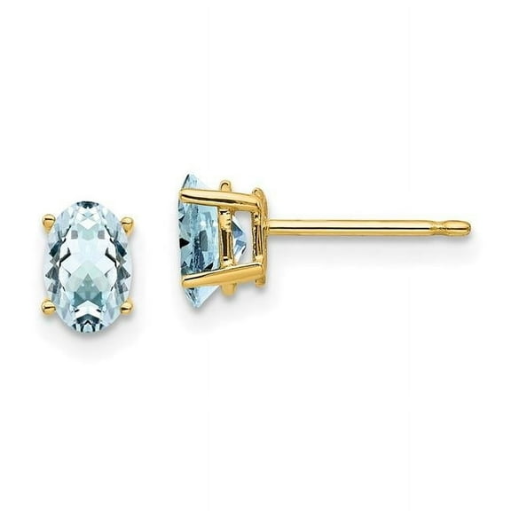 Primal Gold 14 Karat Yellow Gold Aquamarine Post Earrings