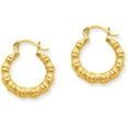 thumbnail image 1 of Primal Gold 14 Karat Yellow Gold Bamboo Design Hollow Hoop Earrings, 1 of 4