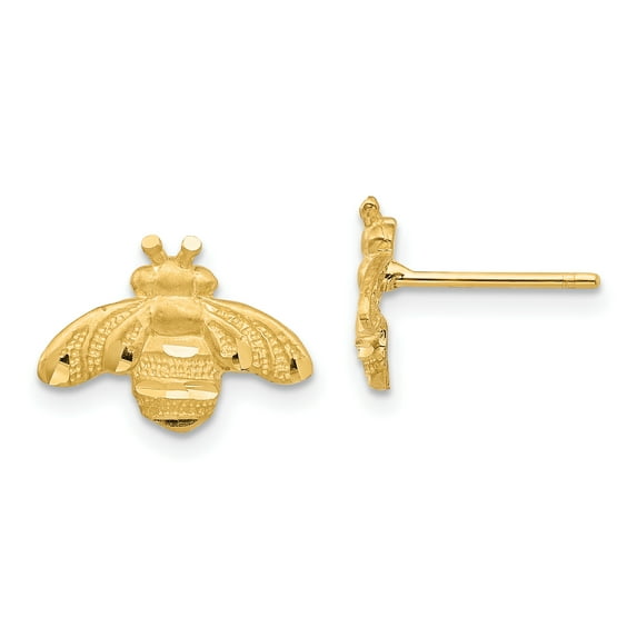 Primal Gold 14 Karat Yellow Gold Bee Post Earrings