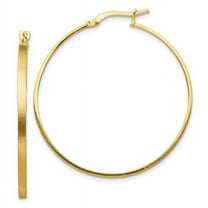 Primal Gold 14 Karat Yellow Gold Brushed 2mm Hoop Earrings
