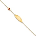 thumbnail image 1 of Primal Gold 14 Karat Yellow Gold Children's Enamel Ladybug with 0.5 Inch Extension ID Bracelet, 1 of 2